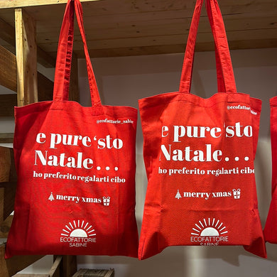 Christmas Bag in Tela, borsa regalo per prodotti Ecofattorie Sabine